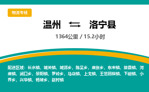 温州到洛宁县物流专线