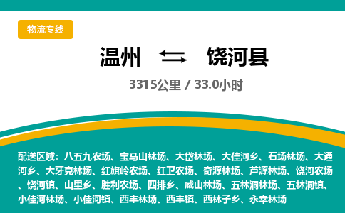 温州到饶河县物流专线