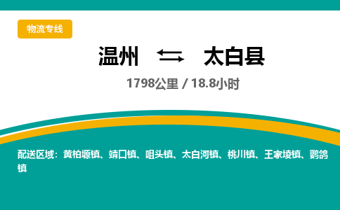 温州到太白县物流专线