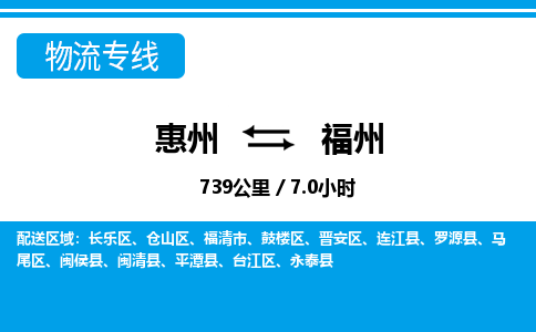 惠州到福州晋安区物流公司