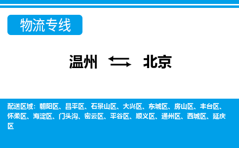 温州到北京平谷区物流专线