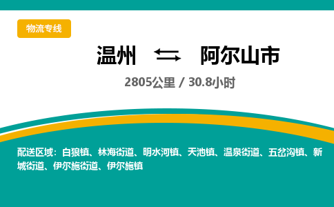 温州到阿尔山市物流专线