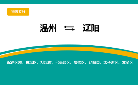 温州到辽阳太子河区物流专线