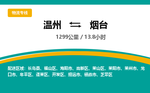 温州到烟台芝罘区物流专线