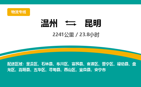 温州到昆明官渡区物流专线